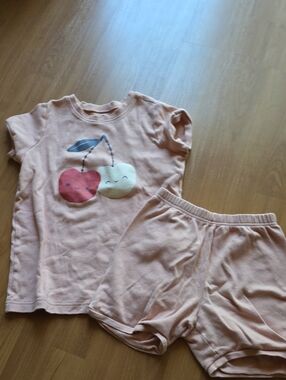 Girls' Pink Cherry Short-Sleeve Pajama Set